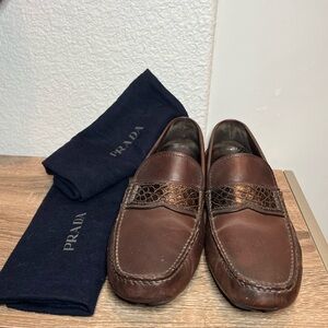 PRADA Moccassins for men in brown